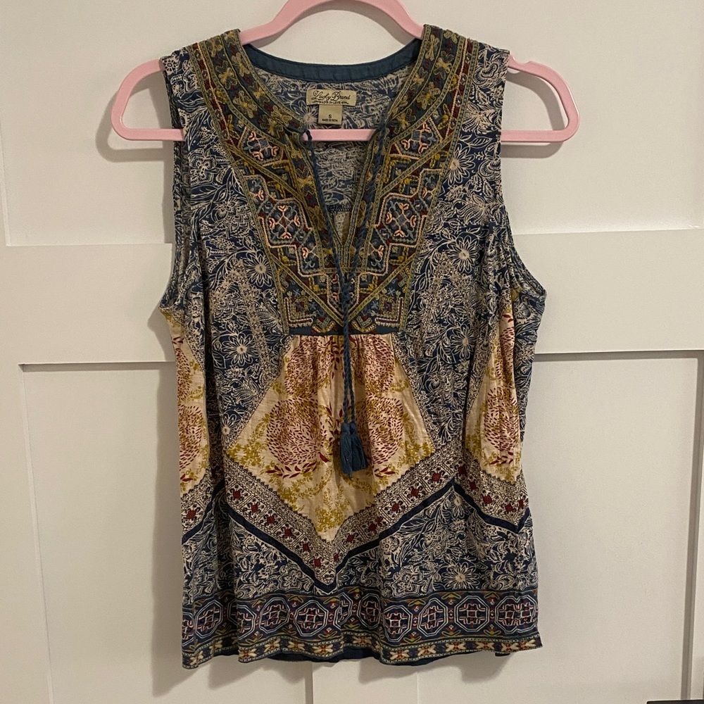Lucky Brand Multicolor Boho Sleeveless Blouse